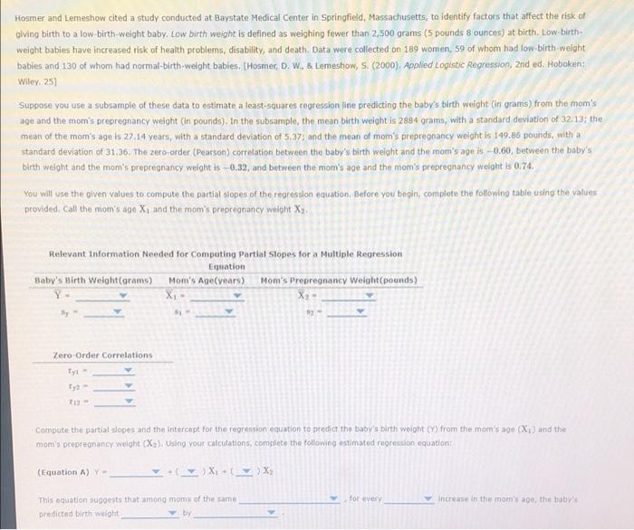 Hosmer And Lemeshow Cited A Study Conducted At Baystate Medical Center In Springfield Massachusetts To Identify Factor 1
