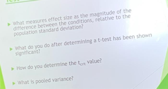What Measures Effect Size As The Magnitude Of The Difference Between The Conditions Relative To The Population Standard 1