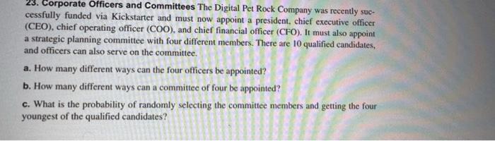 23 Corporate Officers And Committees The Digital Pet Rock Company Was Recently Suc Cessfully Funded Via Kickstarter An 1