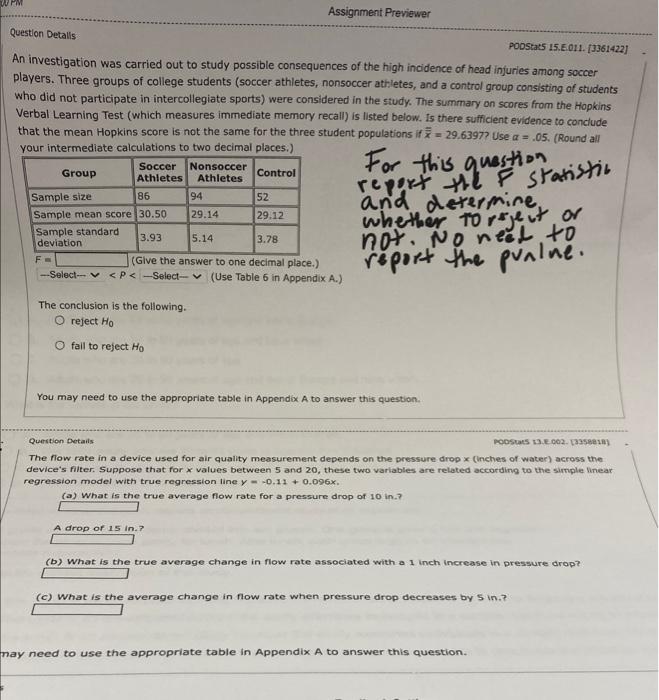 Wpm Assignment Previewer Question Details Podstats 15 011 3361422 An Investigation Was Carried Out To Study Possible 1