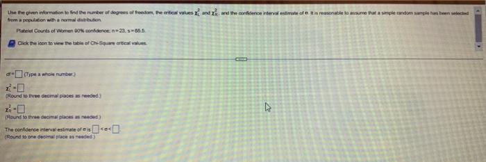 Use The Presintumaton To Find The Number Of Depres Of Order To And The Contence Interval Met De Is Reales Mundo A Pas Be 3