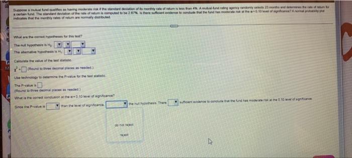 Suppose A Mund Qualities As A Modeste Risk The Standard Deviation Of Its Montate Of Return Is Less Than 4 A Mutual Und 2