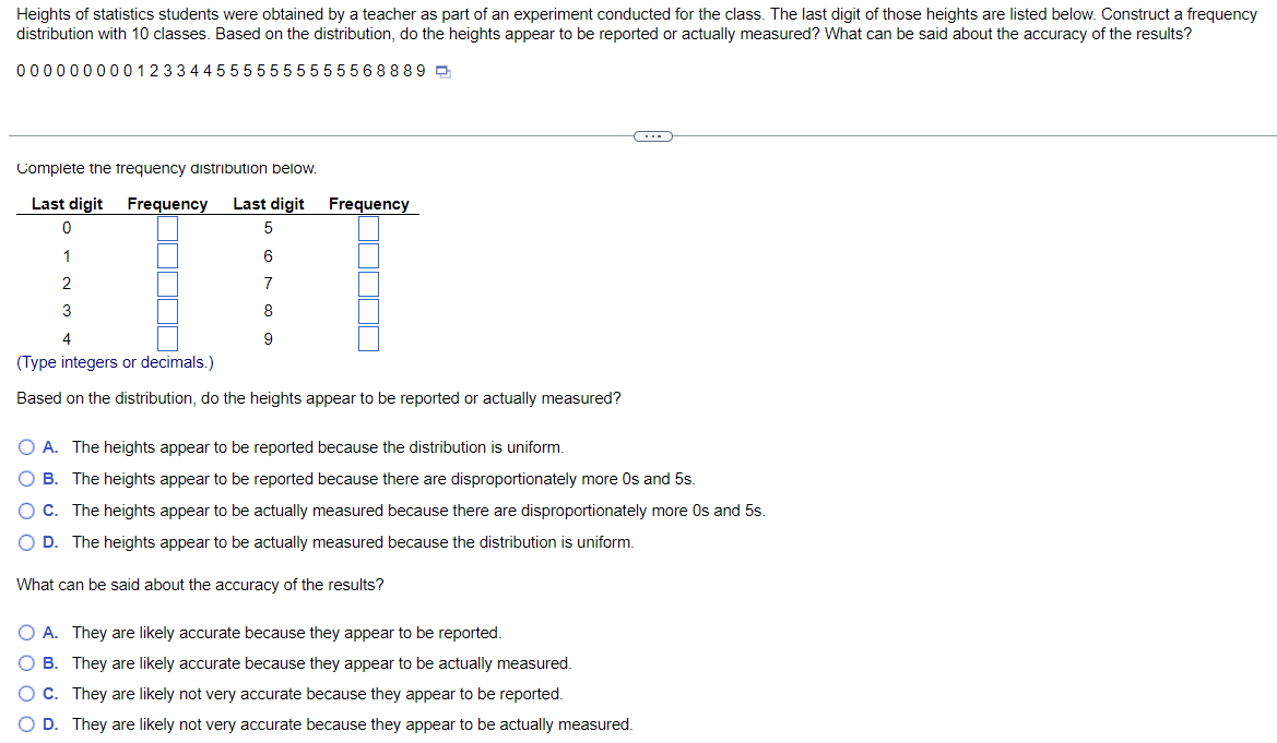 Heights Of Statistics Students Were Obtained By A Teacher As Part Of An Experiment Conducted For The Class The Last Dig 1