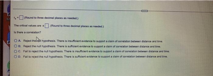The The Serial Of Distance Time Data For A Dropped Object Tend The Value Of The Correlation Coeficient And The Critical 6