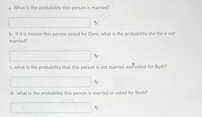 5 Using The Table Shown Below Source Cnn Florida Exit Poll 2000 To Answer The Questions Below Please Enter Your An 2