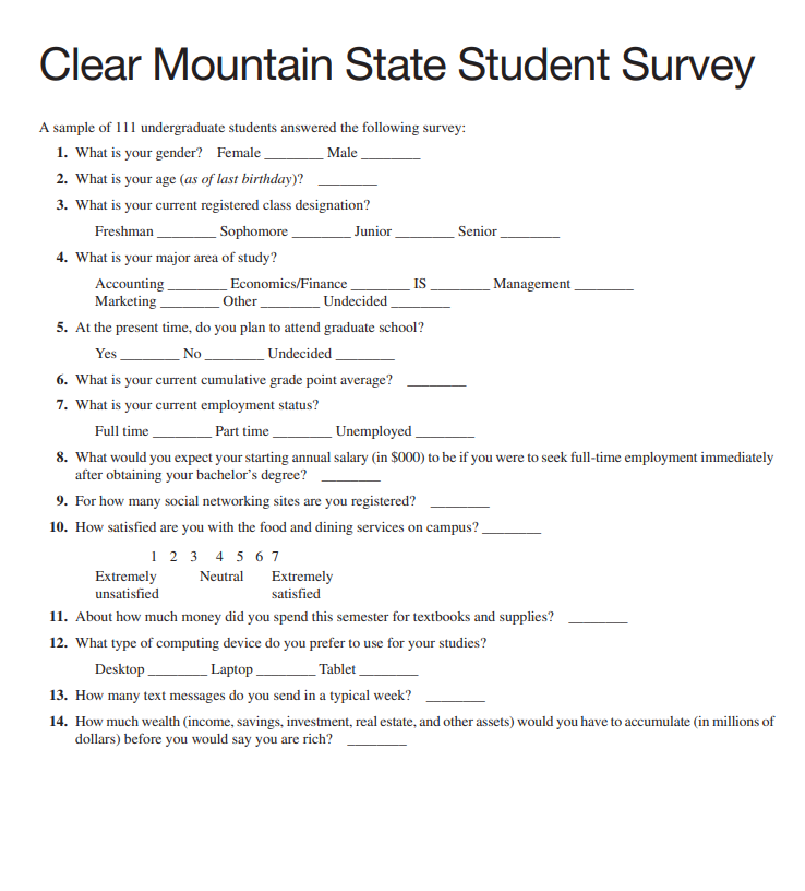 Clear Mountain State Student Survey The Student News Service At Clear Mountain State University Cmsu Has Decided To Ga 1