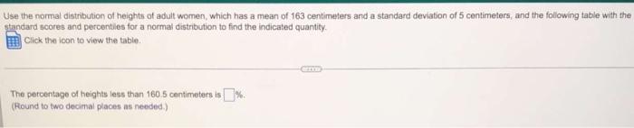 Data Table Full Data Set Standard Scores And Percentiles For A Normal Distribution Cumulative Values From The Left Sta 2