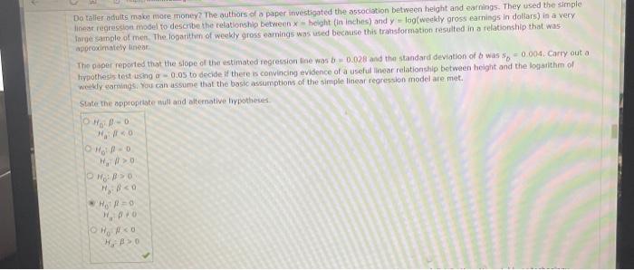 Do Taller Adults Make More Money The Authors Of A Paper Investigated The Association Between Height And Earnings They 1