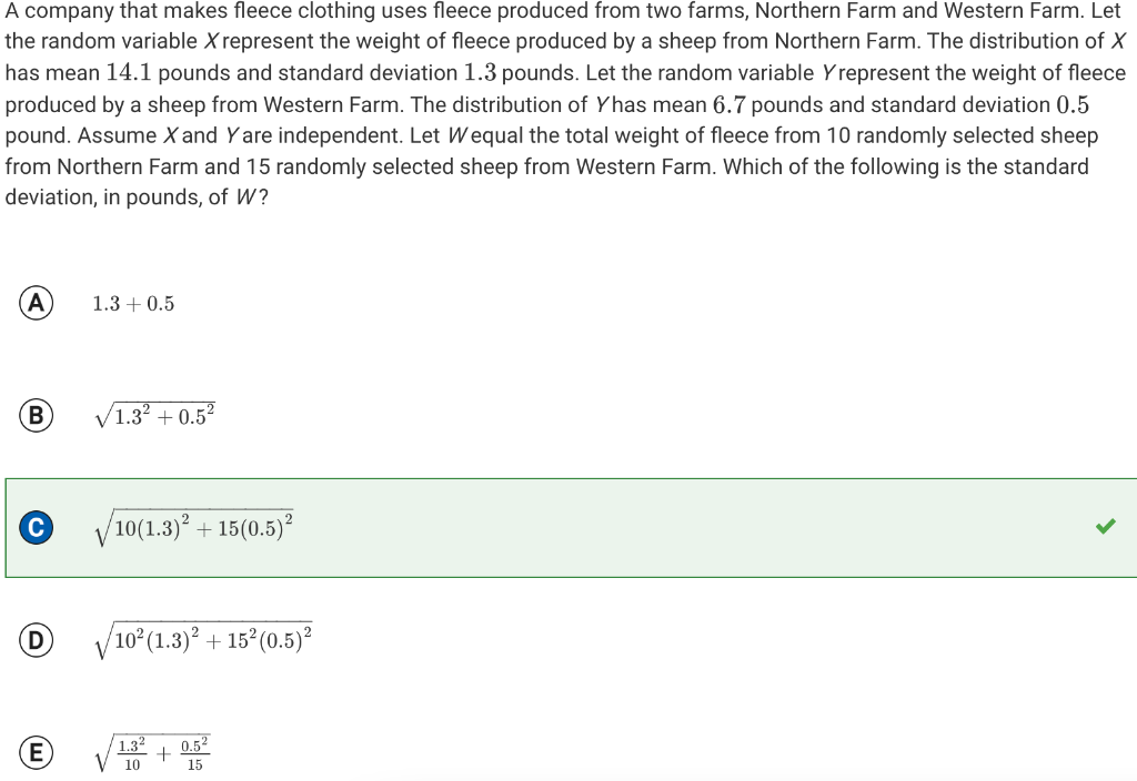 A Company That Makes Fleece Clothing Uses Fleece Produced From Two Farms Northern Farm And Western Farm Let The Random 1