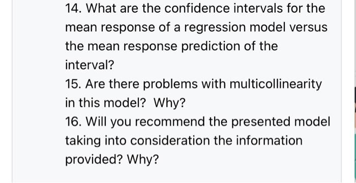 14 What Are The Confidence Intervals For The Mean Response Of A Regression Model Versus The Mean Response Prediction Of 1