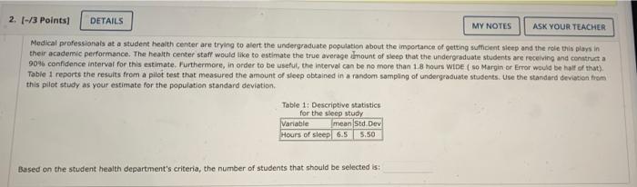2 3 Points Details My Notes Ask Your Teacher Medical Professionals At A Student Health Center Are Trying To Alert T 1