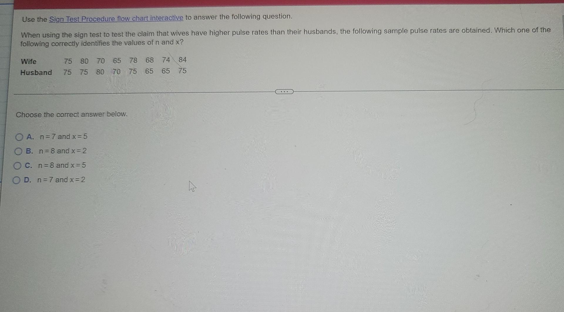 Use The Sign Test Procedure Flow Chart Interactive To Answer The Following Question When Using The Sign Test To Test Th 1