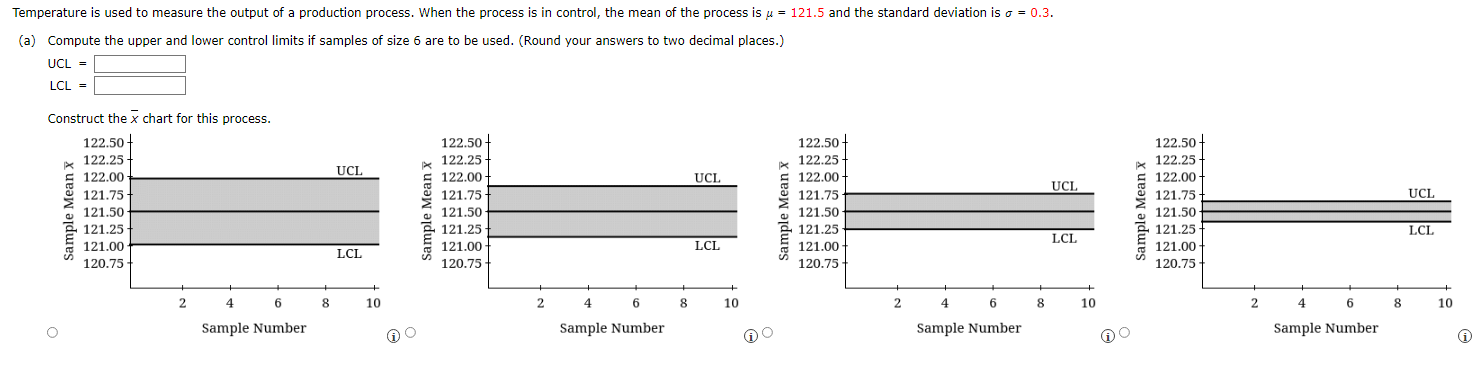 Temperature Is Used To Measure The Output Of A Production Process When The Process Is In Control The Mean Of The Proce 1