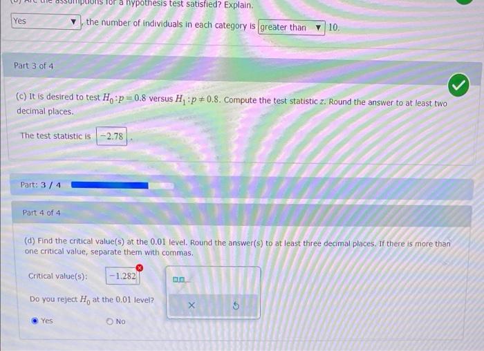 In A Simple Random Sample Of Size 65 There Were 43 Individuals In The Category Of Interest Part 1 Of 4 A Compute The 2