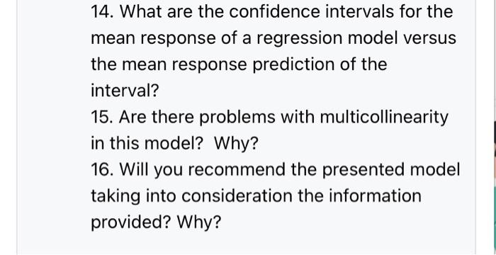 14 What Are The Confidence Intervals For The Mean Response Of A Regression Model Versus The Mean Response Prediction Of 1