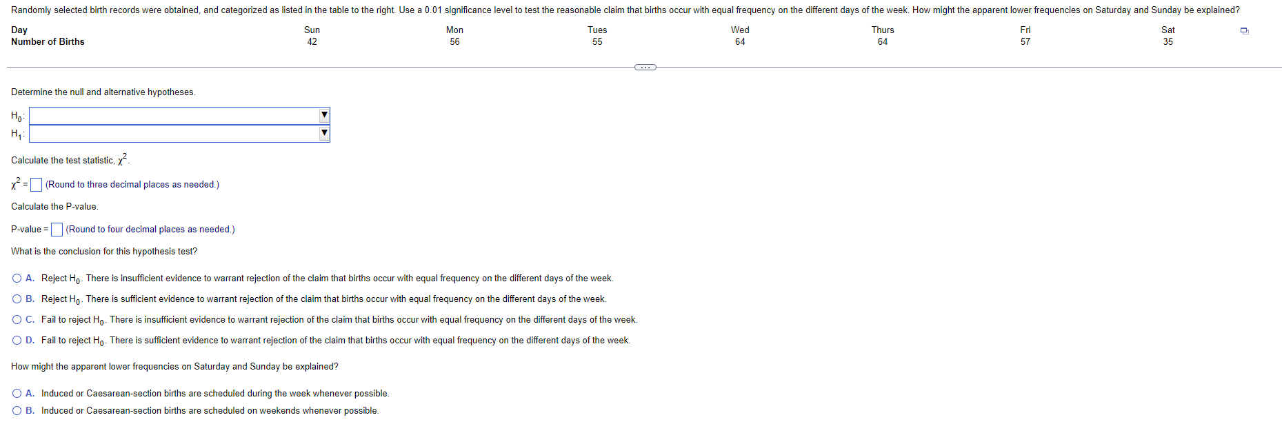 Randomly Selected Birth Records Were Obtained And Categorized As Listed In The Table To The Right Use A 0 01 Significa 1