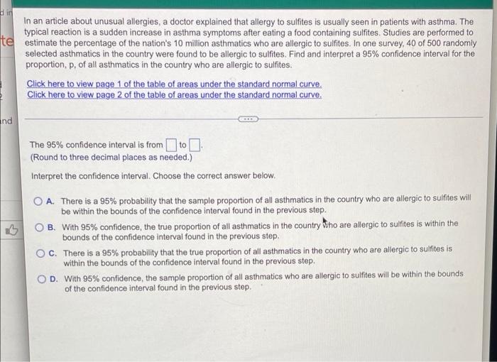 Din In An Article About Unusual Allergies A Doctor Explained That Allergy To Sulfites Is Usually Seen In Patients With 1