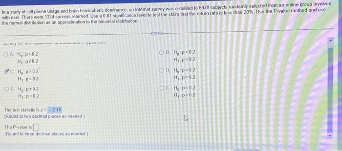 In A Study Of Cell Phone Usage And Brain Hemispheric Dominance An Internet Survey Was E Mailed To 6978 Subjects Randorn 1
