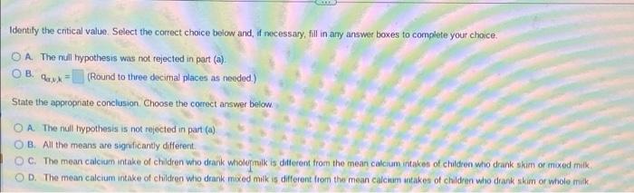 Researchers Wanted To Compare The Overall Nutrient Intake Of Children Ages 2 To 19 Who Exclusively Use Skim Milk Inste 4