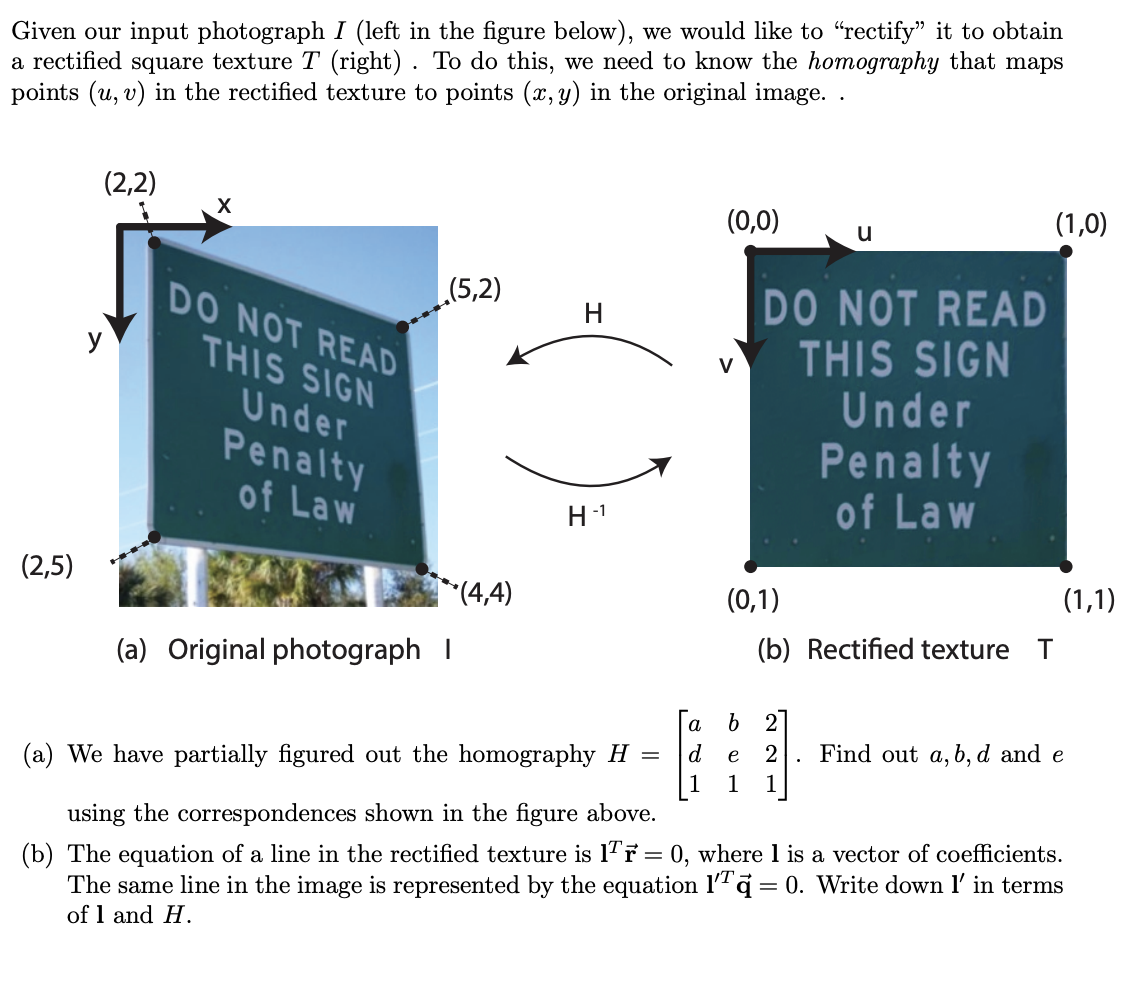 Given Our Input Photograph I Left In The Figure Below We Would Like To Rectify It To Obtain A Rectified Square Text 1