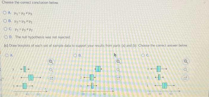 The Accompanying Data Are Taken From Three Different Populations Known To Be Normally Distributed With Equal Population 2