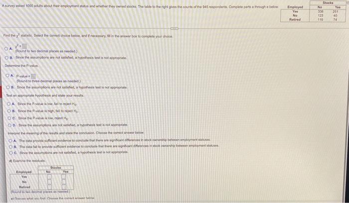 A Survey Asked 1000 Outs About Their Employment Natin And Whether They Owned Mock The Totle To The Right Gives The Count 2