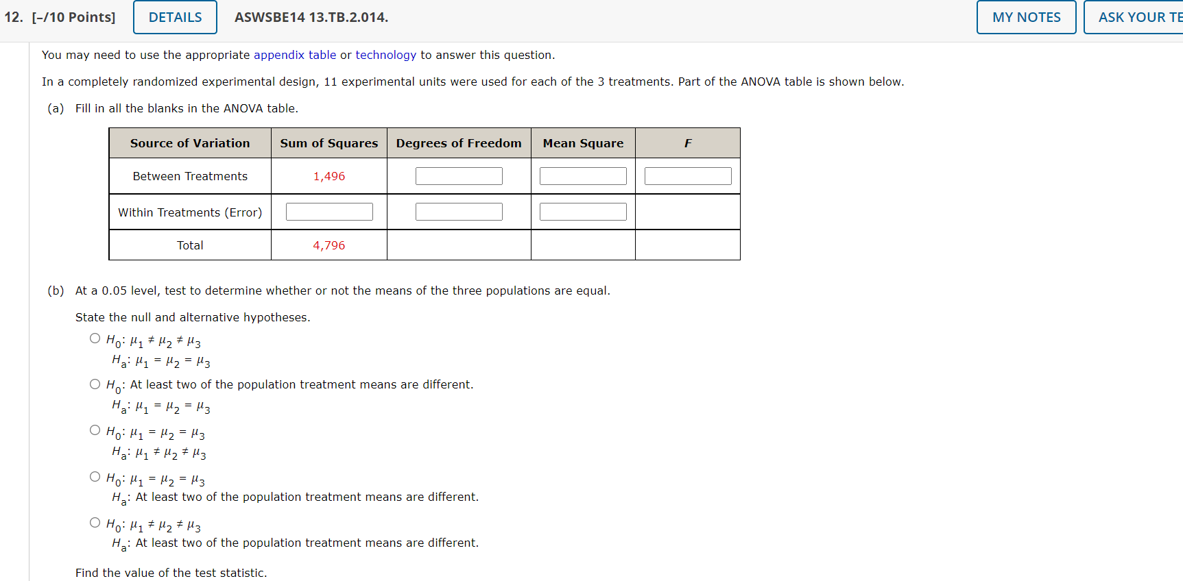 12 10 Points Details Aswsbe14 13 Tb 2 014 My Notes Ask Your Te You May Need To Use The Appropriate Appendix Table 1