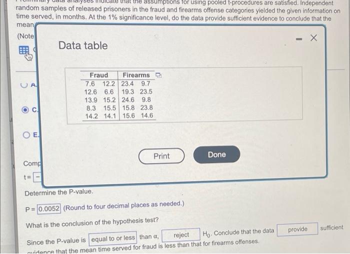 Preliminary Data Analyses Indicate That The Assumptions For Using Pooled T Procedures Are Satisfied Independent Random 4