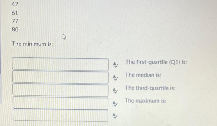 For The Data Below Please Find The Five Number Summary Please Round To One Decimal Place If The Answer Is Not A Whole 2