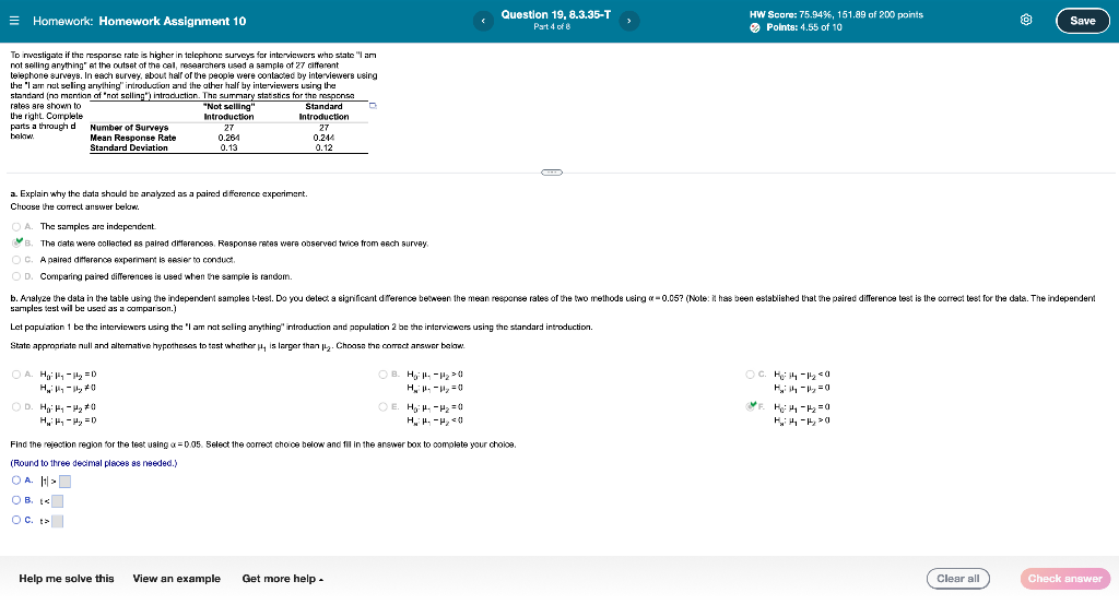 C Calculate The Test Statistic Round To Three Decimal Places 1