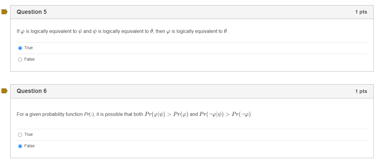 Question 5 1 Pts If Y Is Logically Equivalent To Y And Is Logically Equivalent To Then Y Is Logically Equivalent To 6 1