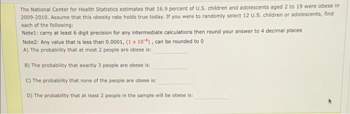 The National Center For Health Statistics Estimates That 16 9 Percent Of U S Children And Adolescents Aged 2 To 19 Were 1