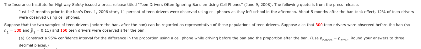 The Insurance Institute For Highway Safety Issued A Press Release Titled Teen Drivers Often Ignoring Bans On Using Cell 1
