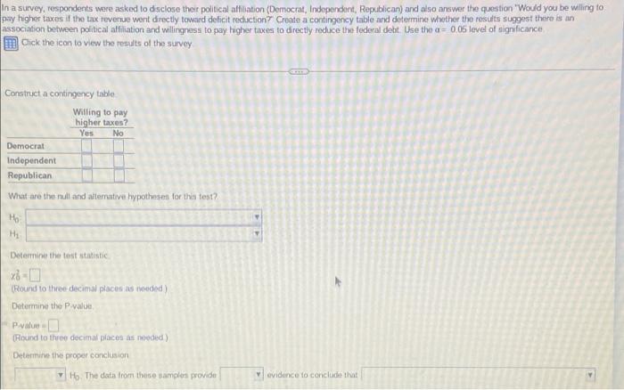 Tical Affiliation And Taxation Willingness Political Affiliation Independent Independent Independent Democrat Democrat D 3