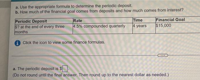 A Use The Appropriate Formule To Find The Value Of The Annuity B Find The Interest Time Periodic Deposit 110 At The E 3