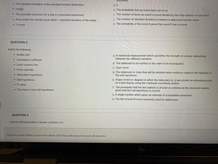 Ouestion Completion State Question 1 Match The Following Sample Population Quantitative Data Qualitative Datas Kv Statis 3