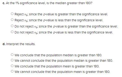 Consider The Following Competing Hypotheses And Sample Data Use Table 1 He 180 Ha 180 1 25 T 125 200 A 2
