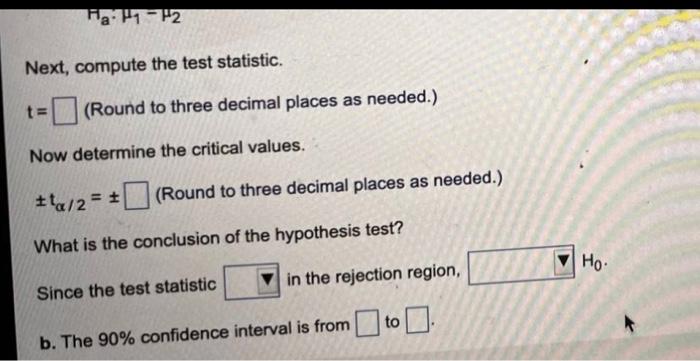 Provided Below Are Summary Static For Independent Simple Random Samples From Two Populations Use The Pooled Test And Th 2
