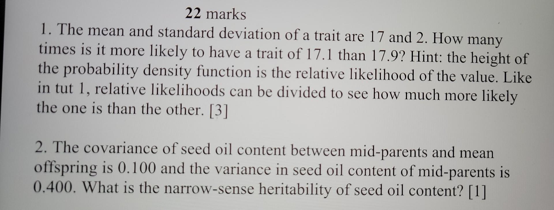 This Is For Genetics Please Help With Both Questions I M Really Confused 1