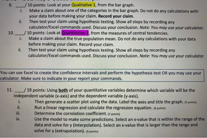 9 I 10 10 Points Look At Your Qualitative 1 From The Bar Graph Make A Claim About One Of The Categories In The Bar 1
