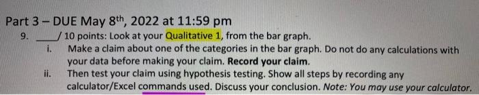 9 I 10 10 Points Look At Your Qualitative 1 From The Bar Graph Make A Claim About One Of The Categories In The Bar 4