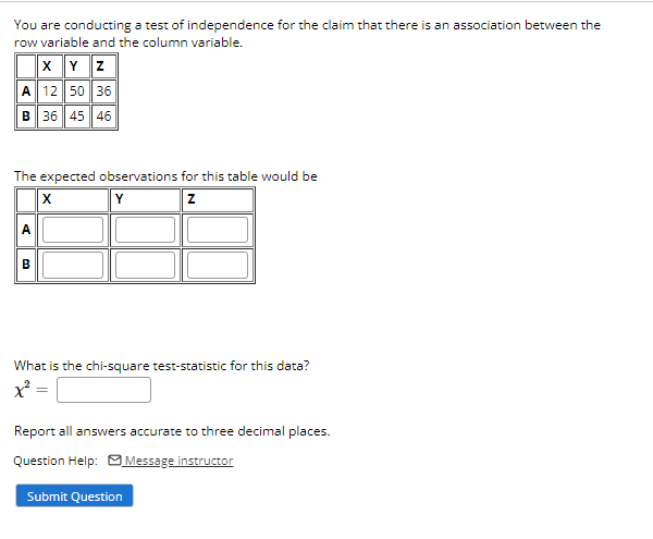 You Are Conducting A Test Of Independence For The Claim That There Is An Association Between The Row Variable And The Co 1