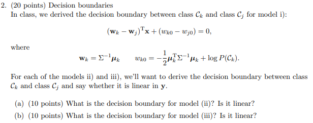 A Probabilistic Generative Model For Classification Comprises Class Conditional Densities Plyck And Class Priors P Cx 2