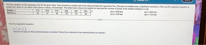 Find The Equation Of The Regression Into The Given Data Then Construct A Scatter Plot Of The Data And Draw The Regressi 1
