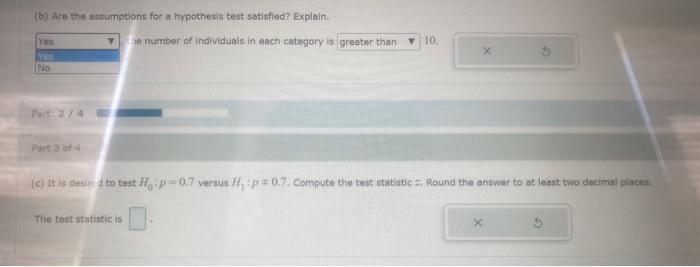 In A Simple Random Sample Of Size 65 There Were 37 Individuals In The Category Of Interest Parts 0 4 Part 1 Of 4 A 3