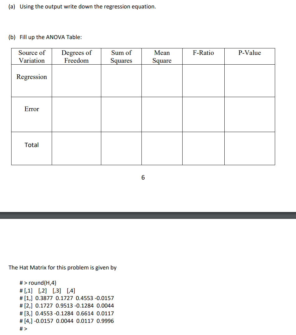 A Small Data Set On N 4 Cases For Examining The Regression Relation Between A Response Variable Y And Two Predictor Vari 2