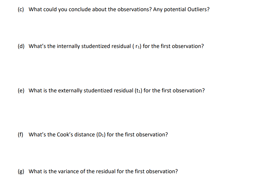 A Small Data Set On N 4 Cases For Examining The Regression Relation Between A Response Variable Y And Two Predictor Vari 3