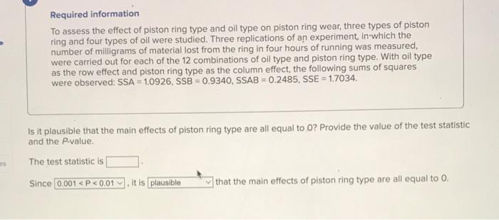 Required Information To Assess The Effect Of Piston Ring Type And Oil Type On Piston Ring Wear Three Types Of Piston Ri 1