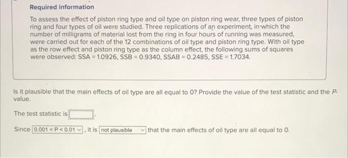 Required Information To Assess The Effect Of Piston Ring Type And Oil Type On Piston Ring Wear Three Types Of Piston Ri 1
