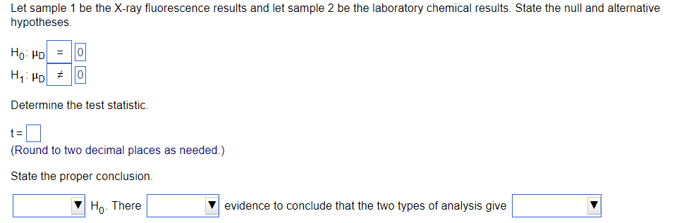 Five Samples Of A Ferrous Type Substance Were Used To Determine If There Is A Difference Between A Laboratory Chemical 1